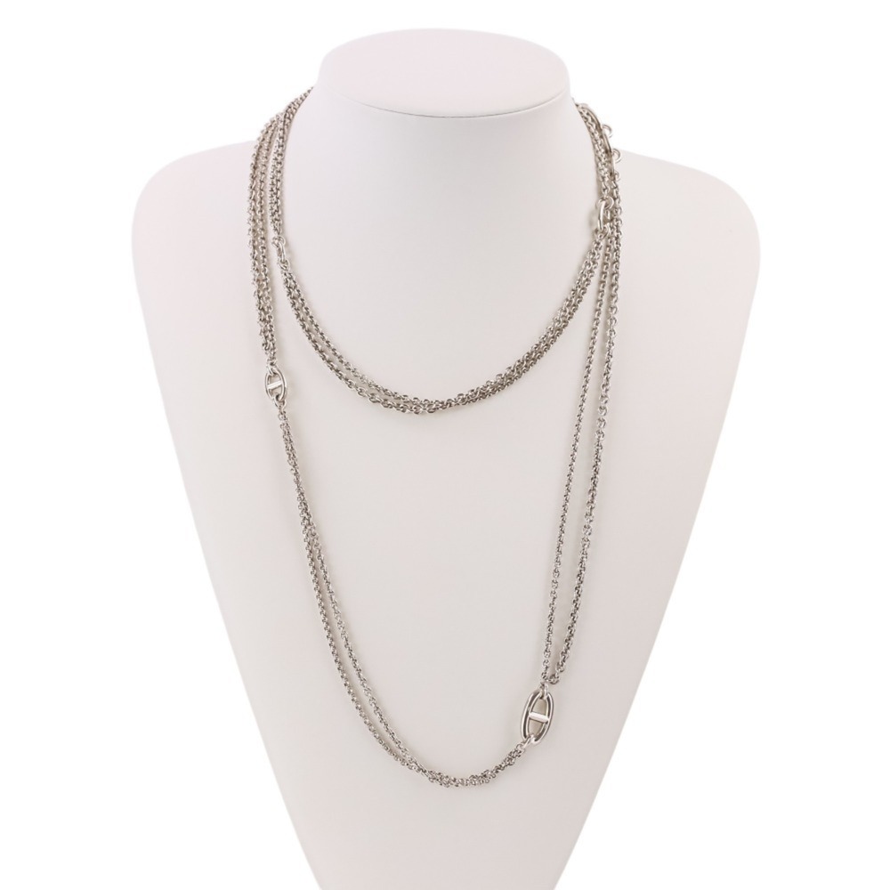 HERMES Silver Necklace
